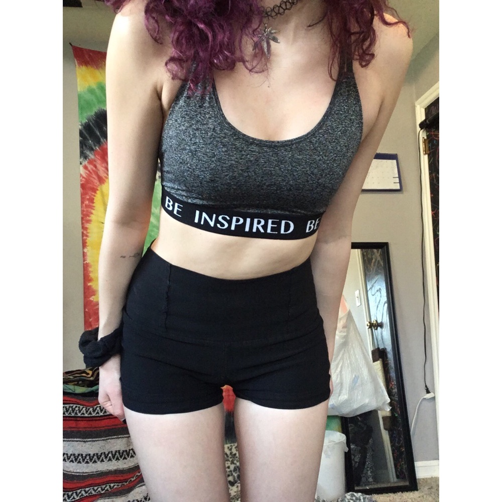 Gray sports bra